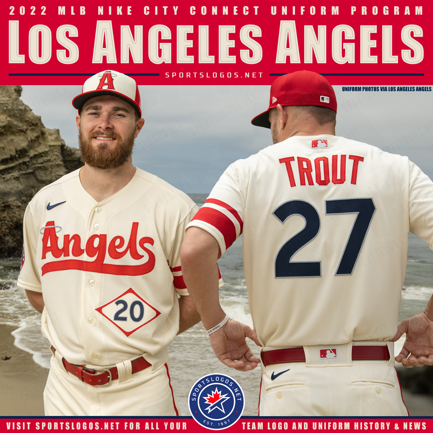 Chris Creamer SportsLogos.Net on X: Surf's Up! The Los Angeles #Angels have JUST unveiled their brand new, vintage surfing-inspired City Connect uniform. #Nike #CityConnect #MLB #GoHalos My story with many more