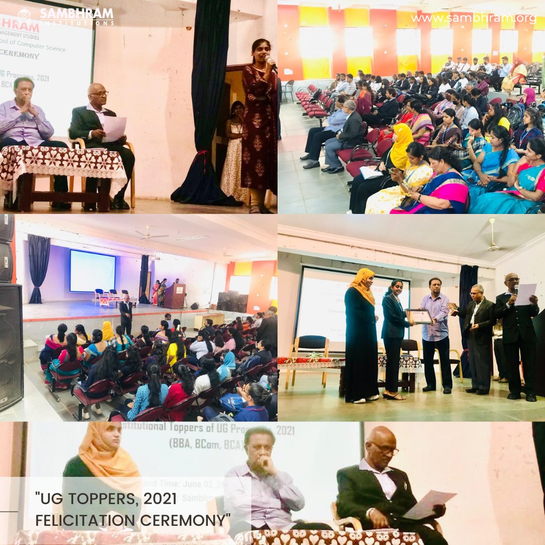 "UG Toppers, 2021 Felicitation Ceremony" conducted on june 2nd 2022