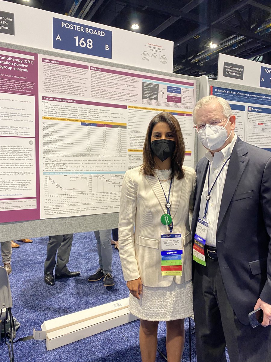 #ASCO22 Pleased to present the EGFR-mt subgrp analysis of PACIFIC in which we see no diffs in PFS/OS with durva v PBO, &no concerning safety signals You know you’ve made it when ⁦@dhjutsw1⁩ comes to your poster ⭐️ ⁦⁦@CancerCentreIre⁩ ⁦@HopkinsThoracic⁩