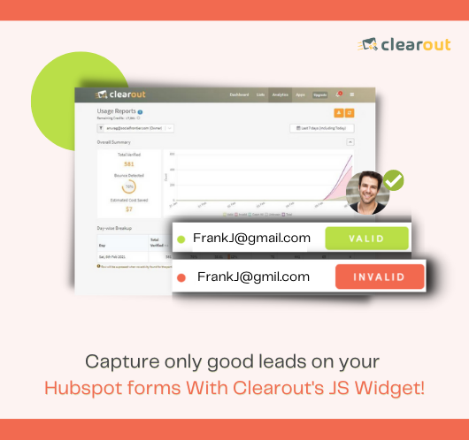 ClearoutIo's tweet photo. A #HubSpot form generally doesn’t detect invalid and #bad_email_addresses, resulting in poor #lead quality.
The best solution to keep such email addresses out of your system is Clearout Real-Time Validation.
Learn more:https://t.co/hxUsEsjgh4
#email_validation #leadgeneration https://t.co/19hRU4xapu