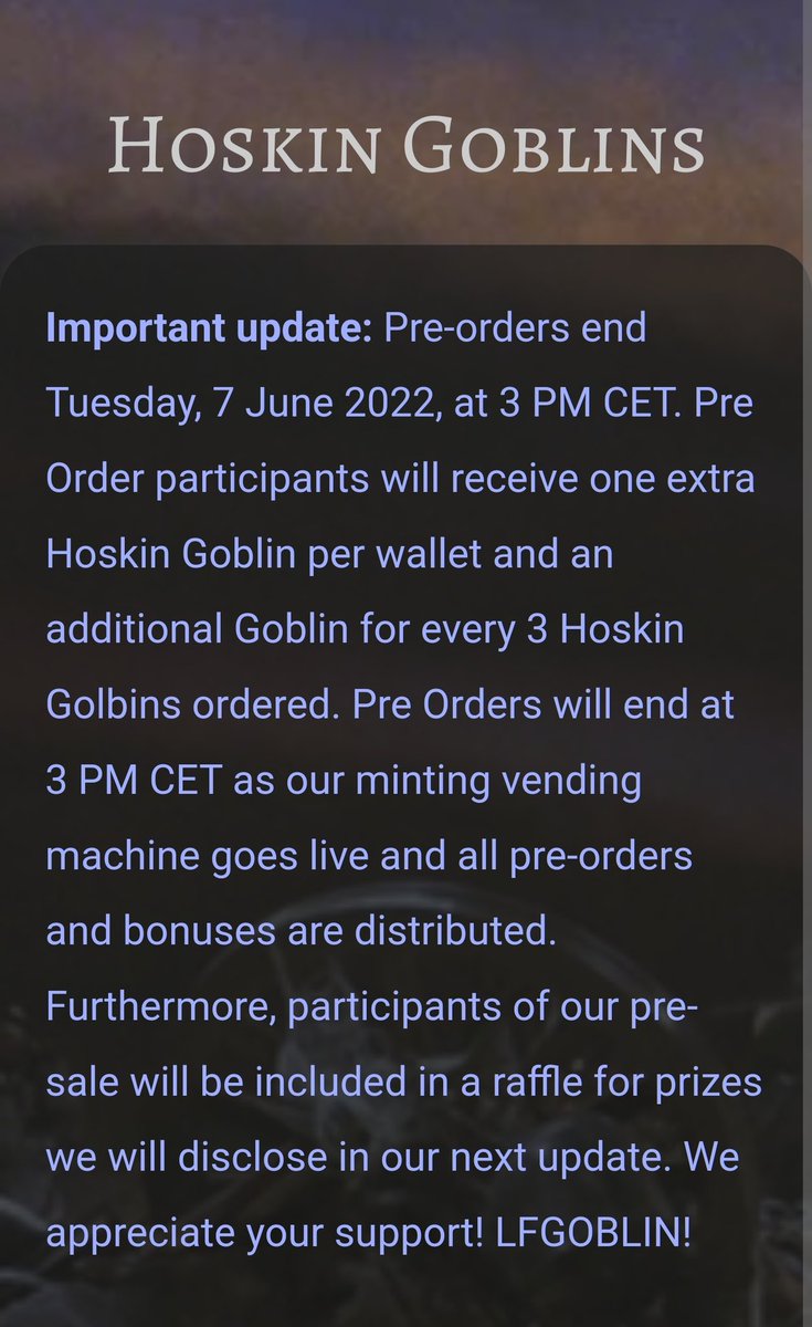 hoskin-goblins.wtf | MINTING LIVE!! tweet media