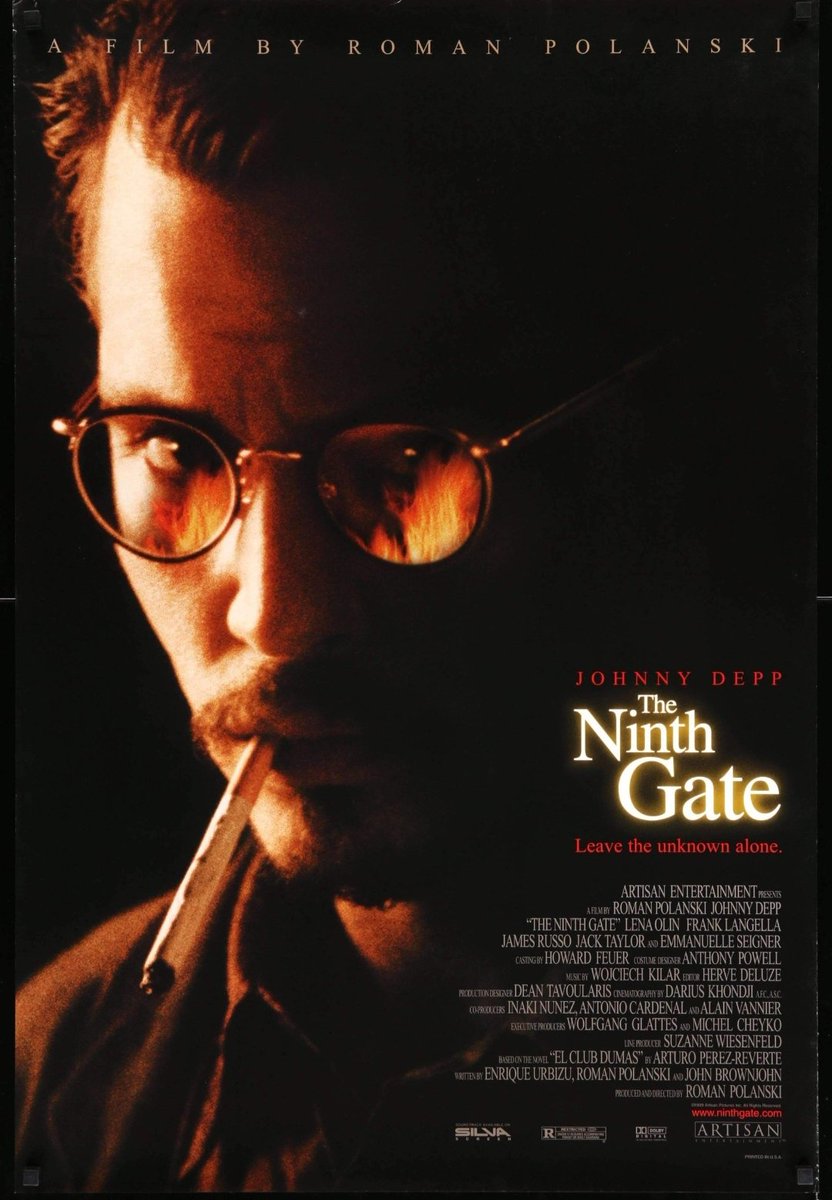 #NowWatching

#TheNinthGate 1999
By #RomanPolański
Starring #JohnnyDepp, #EmmanuelleSeigner, #LenaOlin, #FrankLangella

One of those Favourites of mine..

#FilmTwitter
#DVD
#LongTimeNoSee