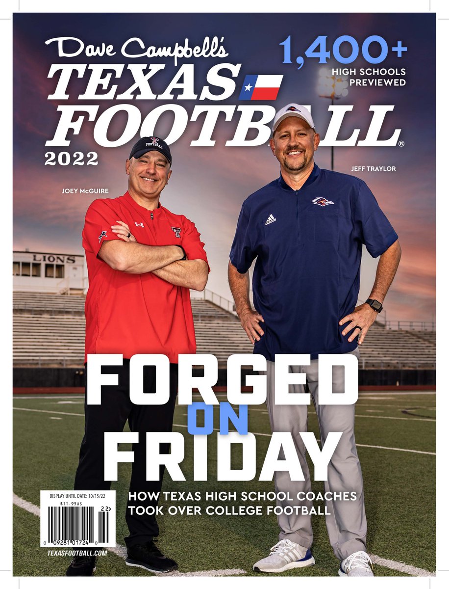 UTSAFTBL's tweet photo. Our leader, @CoachTraylor, is featured on the cover of the 2022 Dave Campbell's Texas Football @dctf magazine.

#210TriangleOfToughness | #BirdsUp 🤙 https://t.co/XCkZ5LDOZC