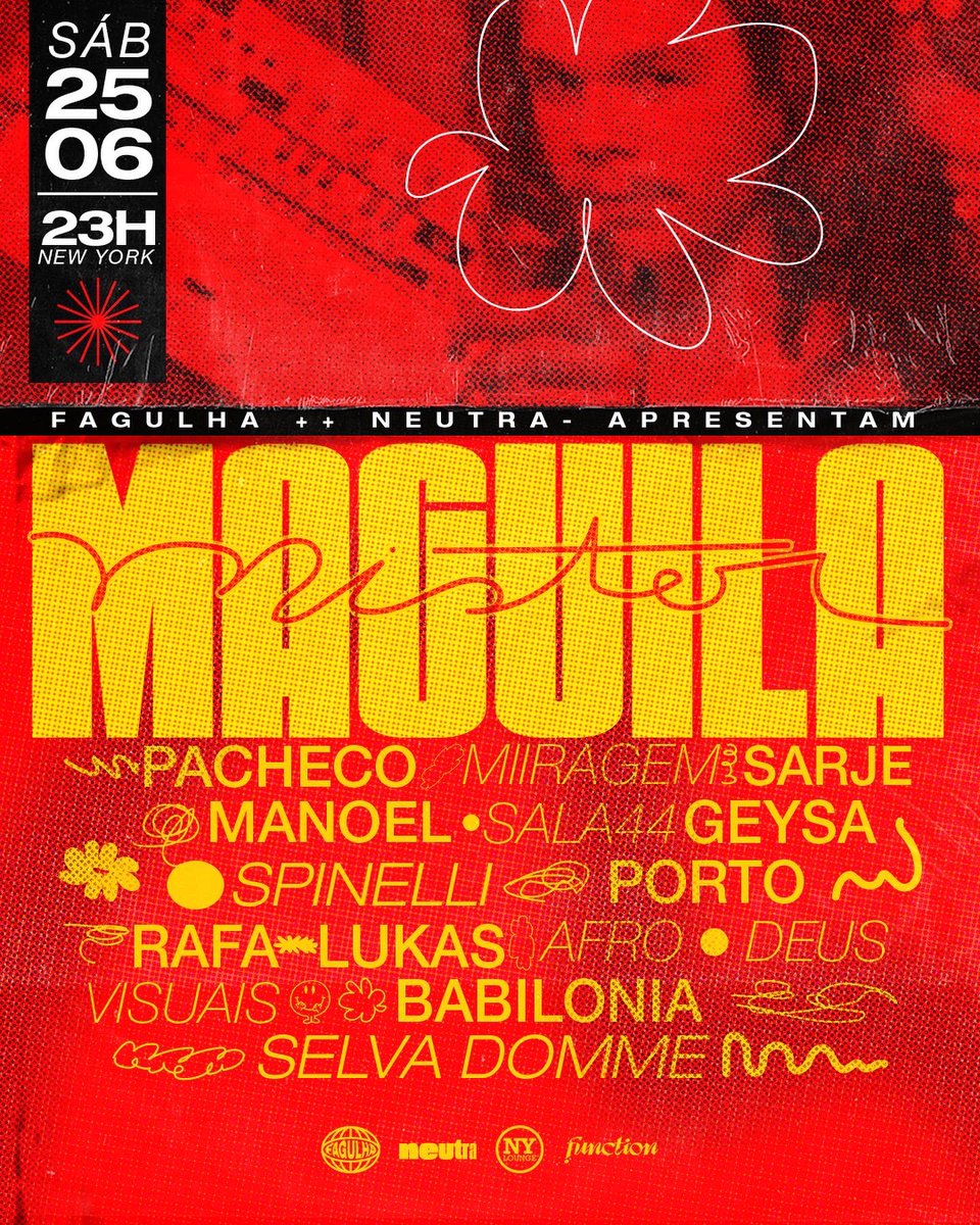 fagulha_fire's tweet photo. Fagulha e Radio Neutra apresentam Mister Maguila
Dia 25/06 no NY Club 

SOM>
Mister Maguila 
Geysa Spinelli
Miragem
Manoel Neto
Zé Pacheco
Porto sem Massagem

Afrodeus
Sarje
Rafa Lukas

VISUAIS>
Babilonia
Selva Domme

Ingressos a venda em eventou> https://t.co/5COaxtR5jF https://t.co/n9Ax7ZuhTo