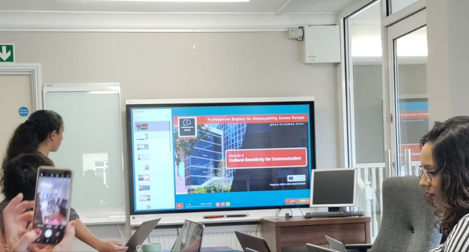 _MECB_'s tweet photo. In may, a delegation from MECB  participated in   the transnational meeting of the #ErasmusPlus Project  #PESE held in Southampton, UK. This project concerns the development of an eLearning course on Professional #English to help improve employability. https://t.co/PjQ53b6byJ