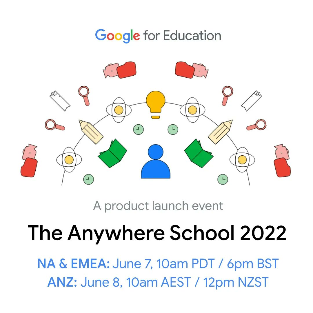 evolving_edu's tweet photo. We are just a day away from #theanywhereschool 2022 and we can't wait. If you're an educator or in the education sector, you don't want to miss this so register below⬇️

https://t.co/uHq7uvEz4s

#GoogleEDU https://t.co/seNmT2bzsT