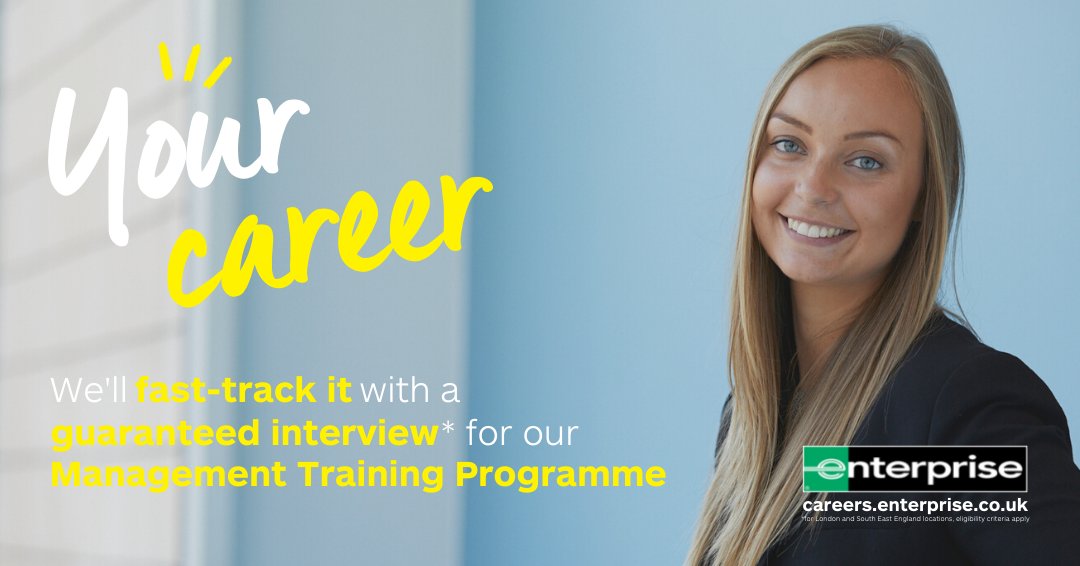 There’s never been a better time to join Enterprise’s Management Training Programme in London and SE England than with the offer of a guaranteed* interview. Register before 26.06.22 - follow the link and click apply now: erac.jobs/LondonandSE