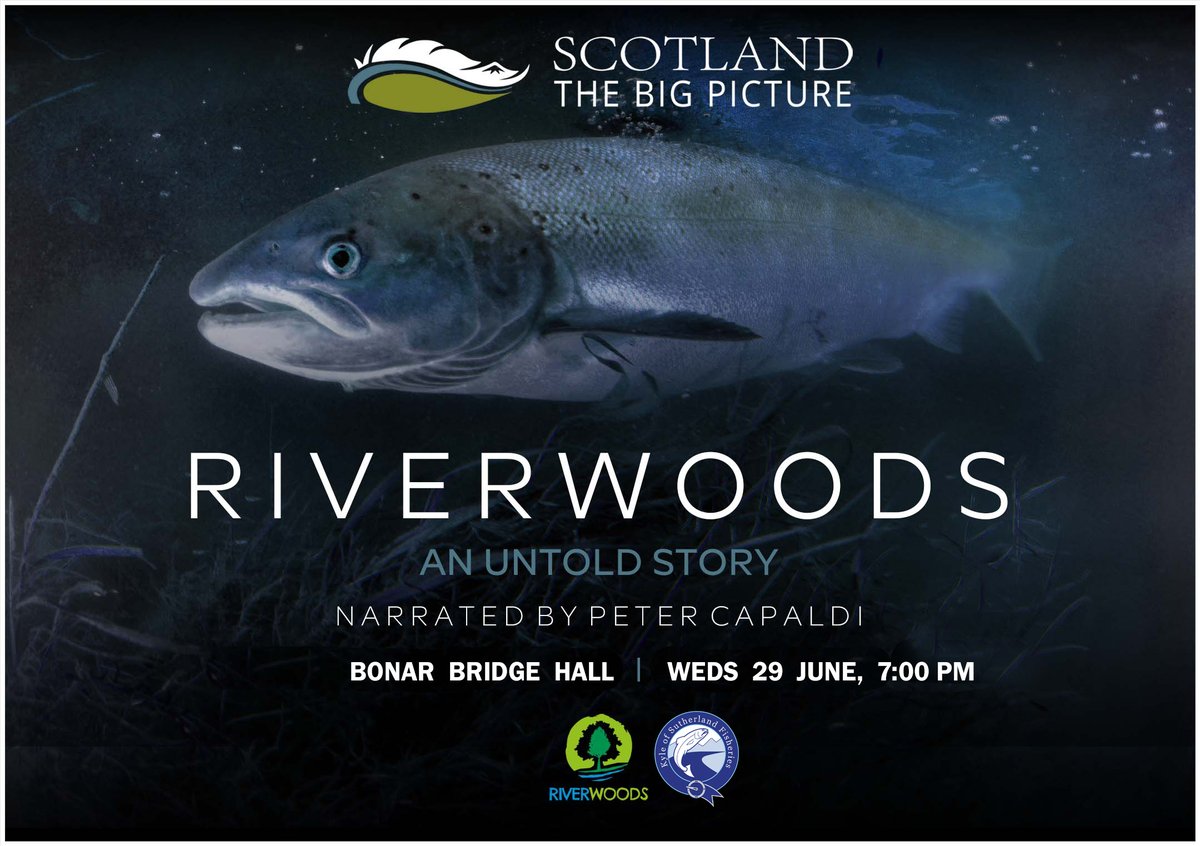 Riverwoods screening 7pm 29 June, at Bonar Bridge Hall as part of @NHClimateHub Highland Climate Festival: eventbrite.co.uk/e/riverwoods-a…

#Riverwoods #wildsalmon #wildseatrout #GenerationRestoration #climatecrisis 
#climatechange #WildlifeComeback #BigPicture
