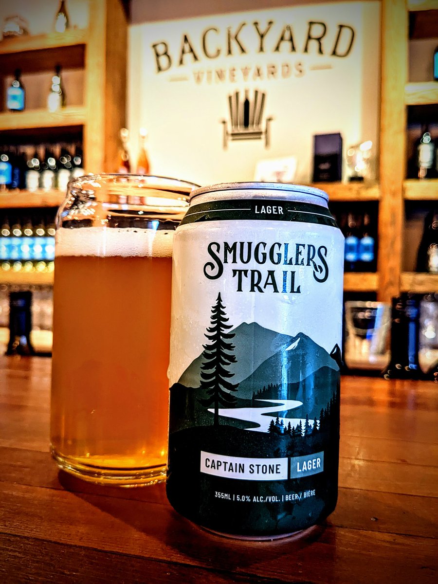 <a href="/BackyardWines/">Backyard Vineyards</a> serves up local craft beer too. <a href="/SmugglersTrail/">Smugglers Trail Caskworks</a> Lager (5%ABV) is crisp, robust, and refreshing, even on a rainy day. 
🇨🇦🍁🍷🍇🍺
#smugglerstrailcaskworks #captainstonelager #lager #backyardvineyards #supportlocal #supportlocalbusiness