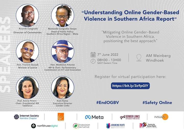 Internet Society Namibia Chapter with @Meta as well as @NamTshuwe Digital and other partners, aimed to “Understand Online Gender Based Violence in Southern Africa. Tomorrow is aimed at launching the Namibia report.
Let’s do this #EndOGBV #SafetyOnline