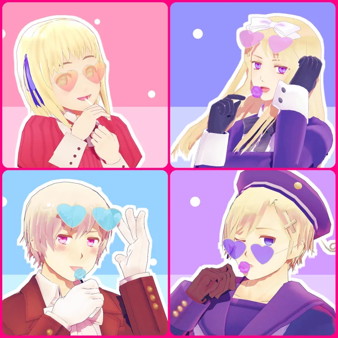 🍭🍬

#APヘタリアMMD #aphnorway #aphbelarus #aphliechtenstein #aphiceland #aph #hws #hetalia 