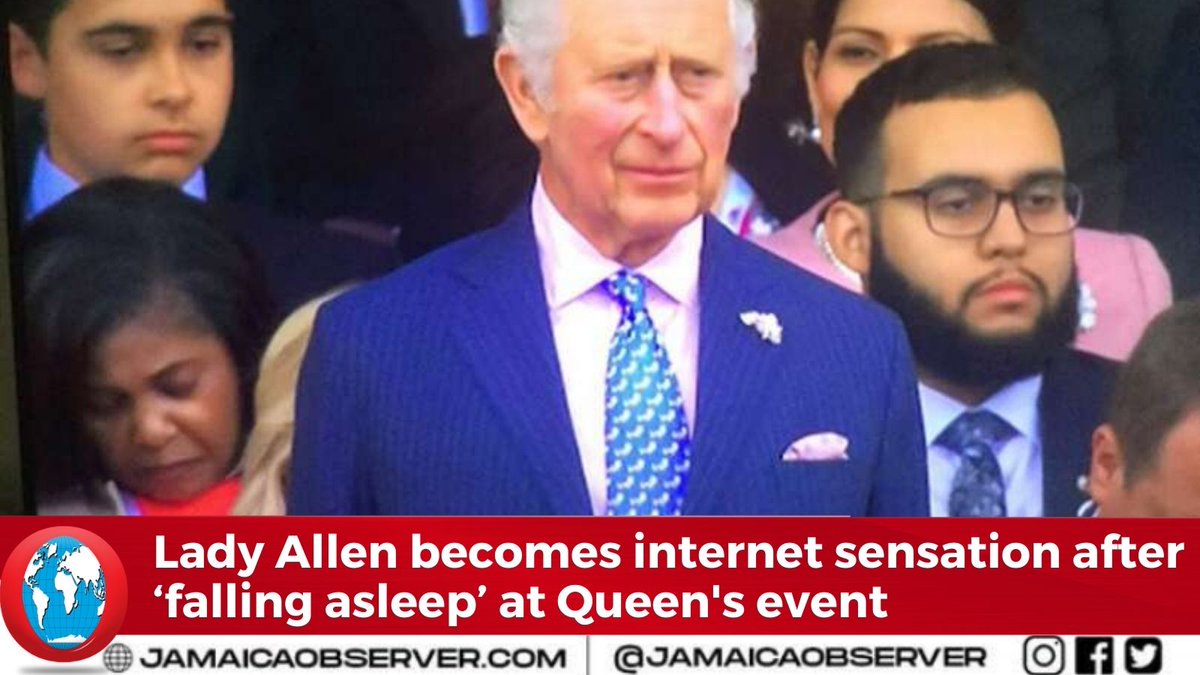 The wife of Jamaica's GG Sir Patrick Allen, Lady Patricia Allen, has become an overnight internet sensation and has sent the British public into a frenzy, after she was caught on video apparently fast asleep at the Platinum Jubilee Pageant on Sunday.

jamaicaobserver.com/latest-news/la…