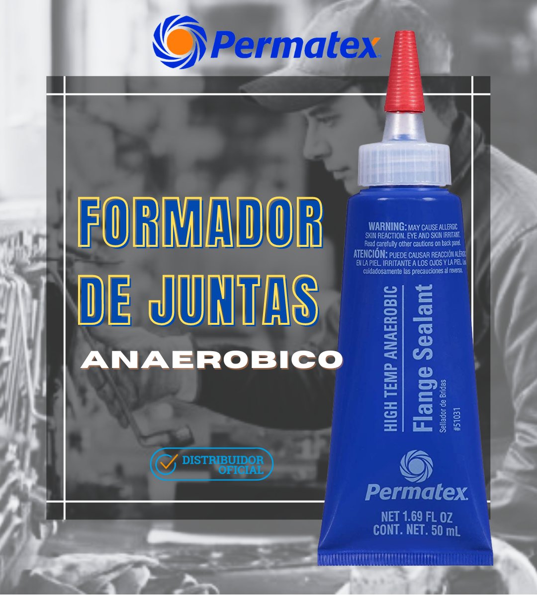 cotecnica's tweet photo. FORMADOR DE JUNTAS ANAEROBICO DE ALTA TEMPERATURA PERMATEX
Cod. 510.31-Presentacion de 50 ml
Conoce mas información sobre el producto en: https://t.co/Q0h0o6CqHF https://t.co/JUjroyDUT9 
#permatexperu #distribuidoroficial #cotecnica #distribuidorautorizado https://t.co/aP0bflTj4G