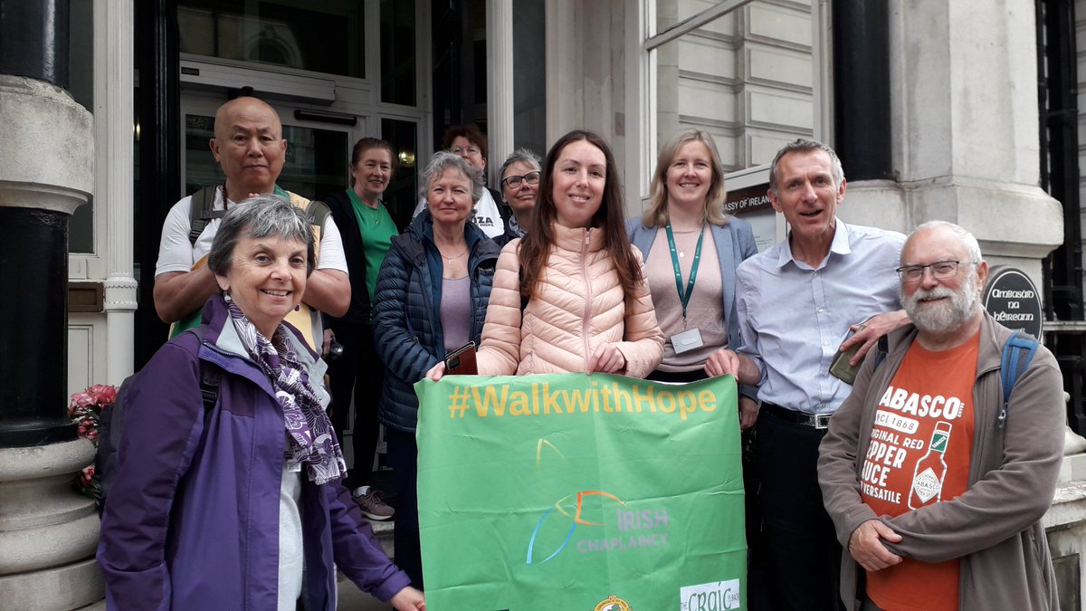 irishchaplaincy's tweet photo. Eleven of us ending our #WalkWithHope at @IrelandEmbGB this afternoon. Big thank you to @scutumfero for organising and to all who have supported us today. There is still time to donate and help us to help vulnerable #Irish people here in Britain.
https://t.co/YcKJRDzRgu... https://t.co/dvupmDVFIS