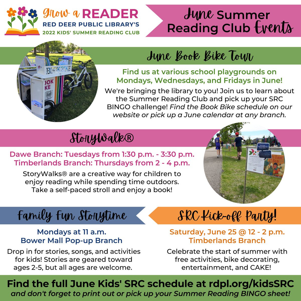 Our Kids' Summer Reading Club has arrived! We have lots going on in June, and our full summer schedule will be available soon! Details at rdpl.org/kidssrc