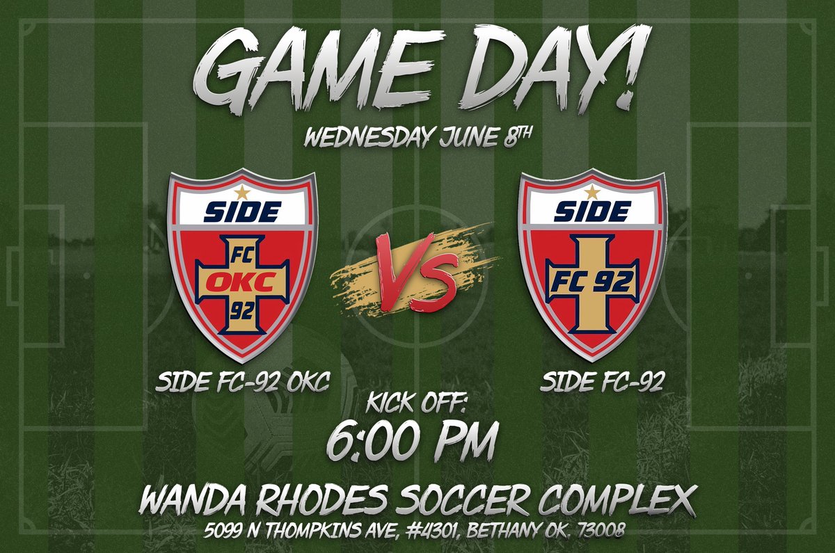 OKCSideFC's tweet image. Midweek game coming up! $5 admission to see your local Oklahoma City Side FC welcome their Tulsa rivals Side FC-92! @soccerWSA  #onside #stayonside #oklahoma #soccer #football #supportlocalsoccer