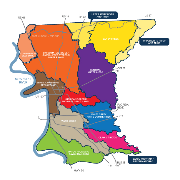 In case you missed it, these are EBR's 11 Major Watersheds:

#ebrstormwater #eastbatonrougeparish #batonrouge #louisiana #stormwater #drainage