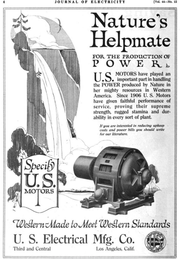 NidecMotorCorp's tweet photo. Before the Internet was prevalent, paper literature like this #MotorMemoryMonday from the Journal of Electricity in June of 1920 was commonplace. Trusted to power expansive portions of Western America, U.S. MOTORS still provides reliable products that can stand the test of time. https://t.co/GlqgiP8Uin
