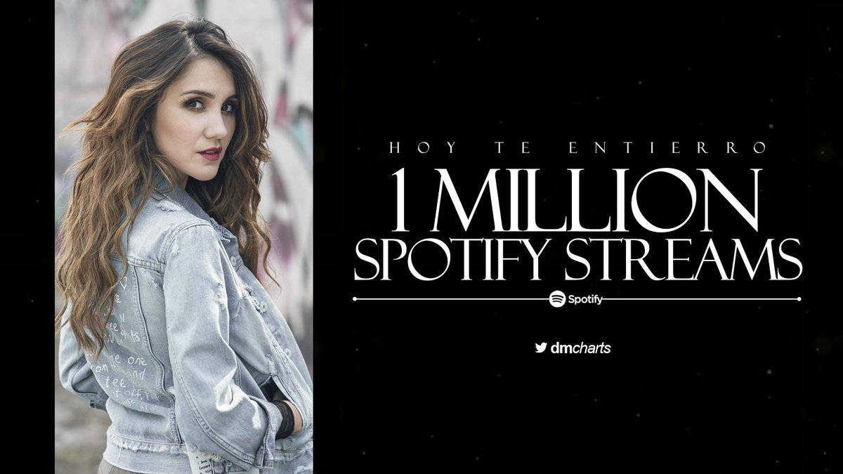 dmcharts's tweet photo. “Hoy Te Entierro”, de Dulce María, alcançou 1 milhão de reproduções no Spotify. https://t.co/BbdDtGS0pQ