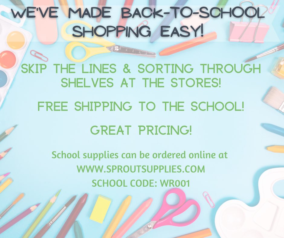 Click to ship! Before school is out you you forget - place your order now!sproutsupplies.com School Code: WR001 #backtoschoolmadeeasy @wrodell35 @WROdellPrimary