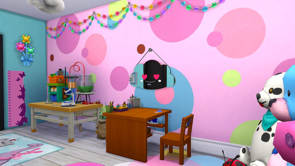 RamblinRocky_'s tweet photo. Just a colorful playroom for a mundane Monday 🦄💙☁️🦕

From my "Modern Farmhouse" build (streamed on Twitch). Coming to gallery soon...

#ShowUsYourBuilds #Sims4 #SUpMag #SimsNation #SimsCreatorCommunity #WIP #SimmersDigest #SimsCommunity #TwitchStreamer #SimsStreamer https://t.co/5lsrtVJjZr