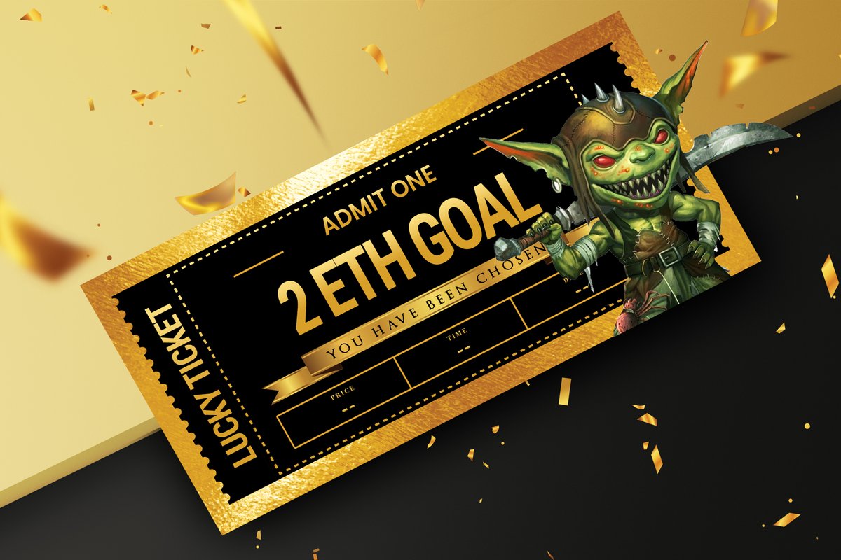 Goblintickets's tweet photo. Chance to win Goblinticket  5 NFT's airdrop! 
Like +RT, Tag 3 degens and Follow us

mint time reveal soon..
#goblinticket #NFT #freemint #nftcommunity #Bitcoin https://t.co/xOIIDbF93X