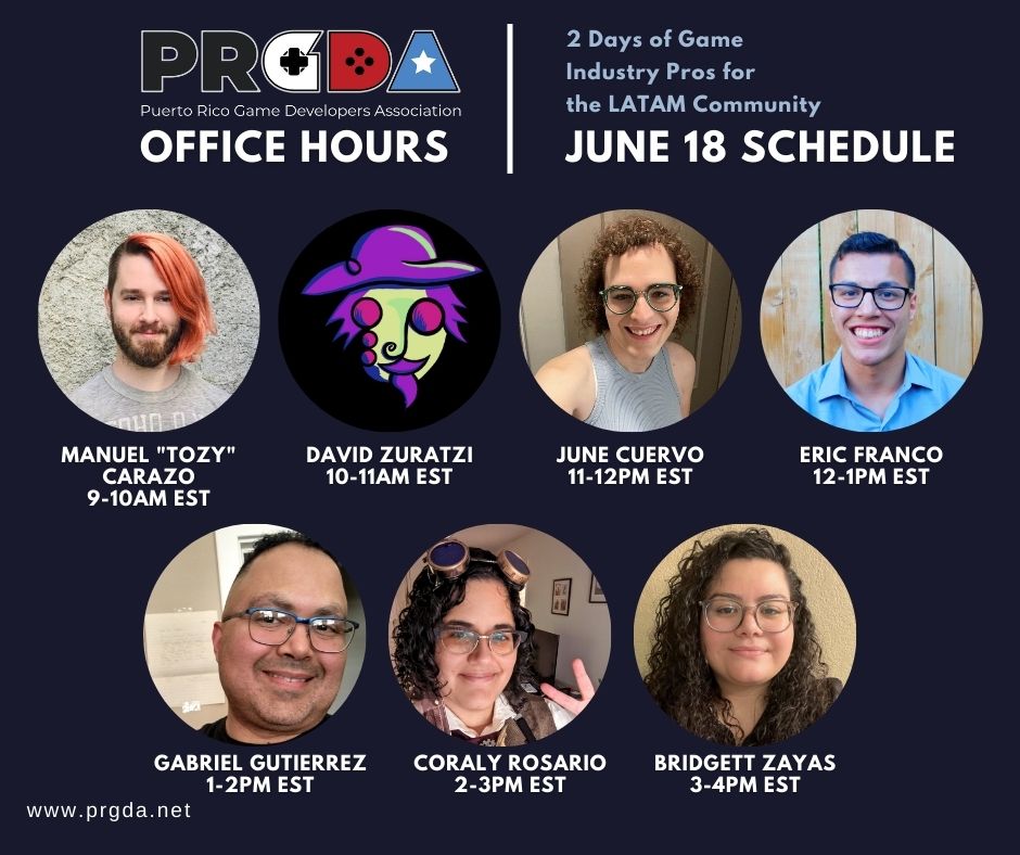 corapiki's tweet photo. @prgamedevs is collabing with @LatinosinGaming during #CONEXIONLXIG!
Join us on June 17 & 18 as game industry pros take the virtual stage to answer questions from the LatAm Community to join the game industry.
#PRGDA2022
More info: https://t.co/W5Gld2Cjv3 https://t.co/9F5FzLl4UG