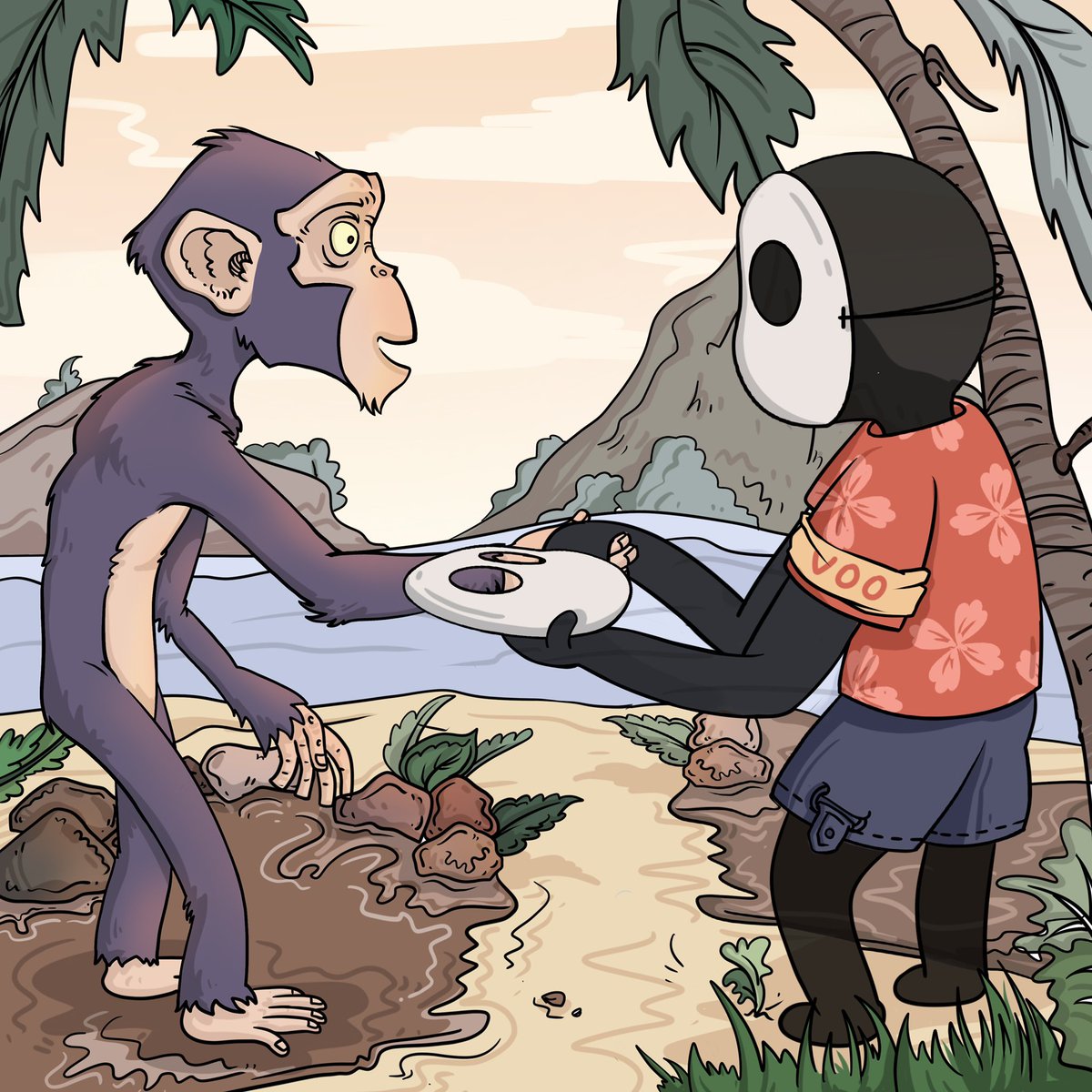 vOOvOOClub's tweet photo. vOOs are handing out masks to our fellow ape frens @TheLostApesNFT 

#BevOObeyou #vOOvOO #SolanaNFT #NFTCommunity https://t.co/3PgF44wYos
