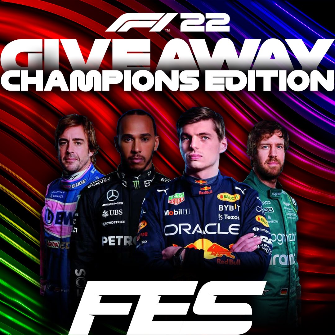 🚨 F1 22 CHAMPIONS EDITION GIVEAWAY 🚨

We're doing a special giveaway for your chance to win F1 22 Champions Edition copy!

To enter:

✅ Follow @FES_Racing &amp; @Futuresports_F1
💞 Like this tweet
🔁 Retweet

All 3 platform availability 👊

Entries close 24th June! 

Good luck 🙌