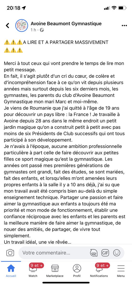 alissonlapp's tweet photo. Je partage ici, ça mérite d’être lu, tout mon soutien aux gyms d’Avoine et aux autres, ça brise le cœur 💔 https://t.co/Y48KUCVzBj