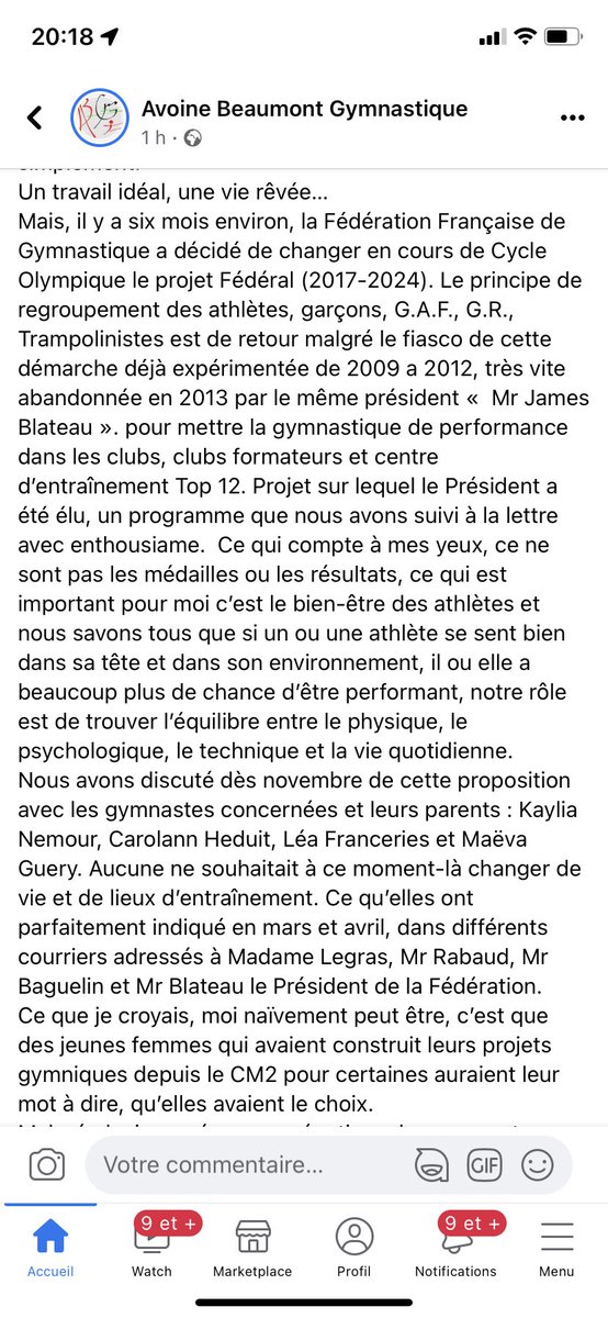 alissonlapp's tweet photo. Je partage ici, ça mérite d’être lu, tout mon soutien aux gyms d’Avoine et aux autres, ça brise le cœur 💔 https://t.co/Y48KUCVzBj