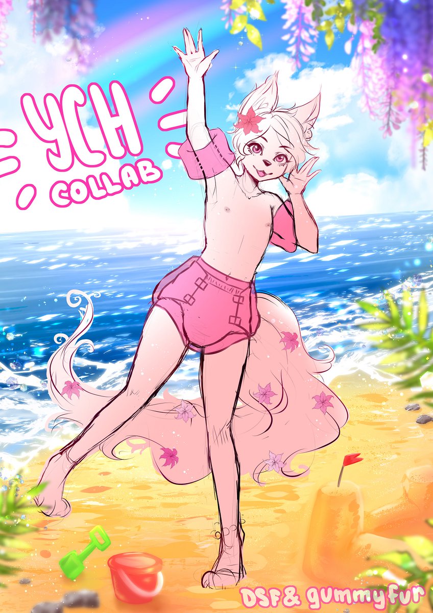 Summer YCH collab with <a href="/gummyfur/">Gummyfur</a> ✨☀⛱
It's time to bask in the sun swim in warm water and build a sand castle on the beach! 😎

You can find out the price and availability of slots on the FA or note me in DM 📩