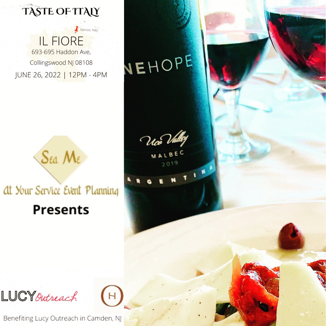 You’ll be greeted with sparkling Italian Prosecco, indulge in a Five-Course meal, and dance The Tarentella! Cultural card games and Opera singers. $ benefits @lucy_outreach
#italianwine #italiancuisine #eventplanners #dei #collingswoodnj #southjersey <a href="/gardenlogan/">Garden Logan</a> <a href="/SeaMeEventsLLC1/">Sea Me Events, LLC.</a>