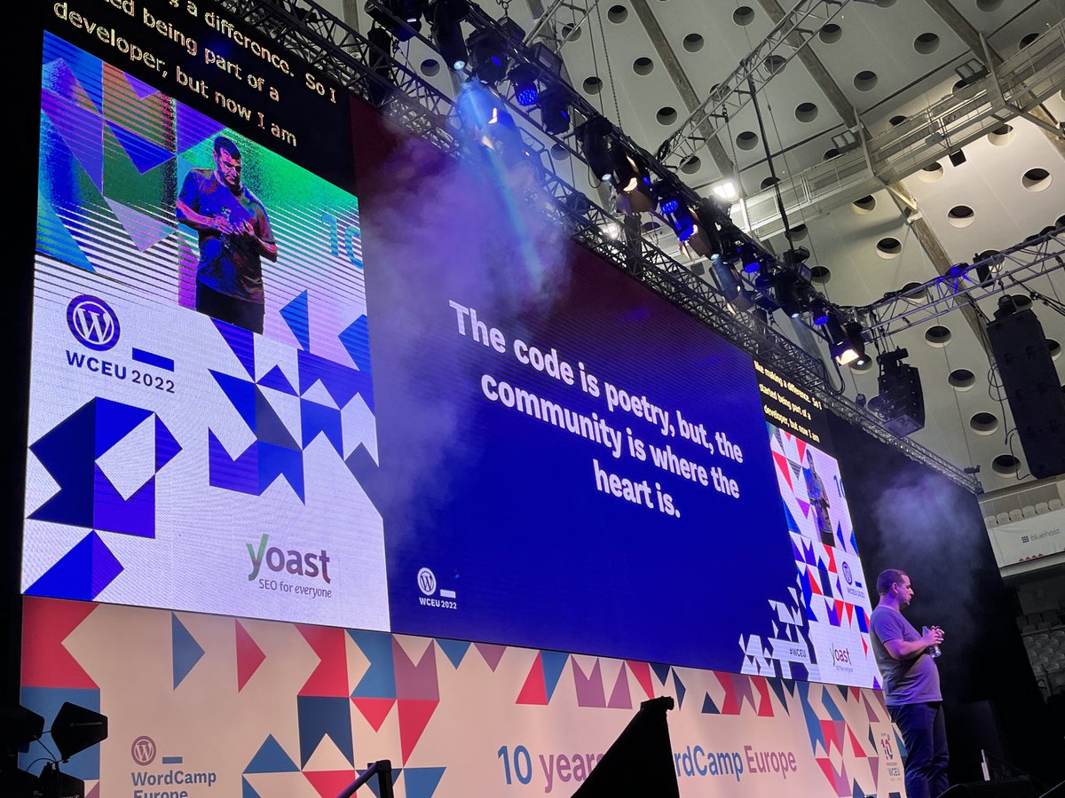 “The code is poetry but the community is where the heart is” #wceu ⁦<a href="/WCEurope/">WordCamp Europe</a>⁩ ⁦<a href="/lanche86/">Milan Ivanović</a>⁩. I love this sentence, thanks Milan.