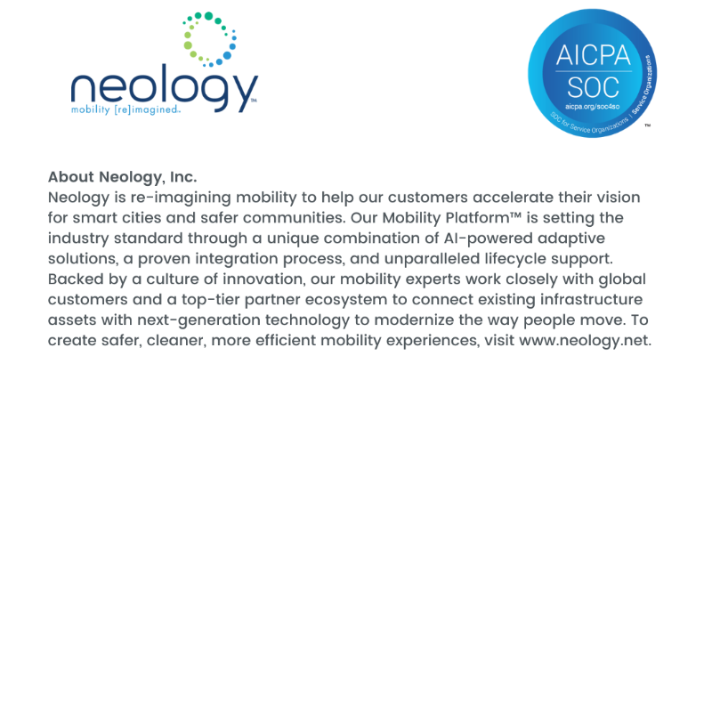 NeologyInc's tweet photo. Neology has achieved its SOC 1, Type 2 certification! This @AICPA certification represents our commitment to the highest quality security and efficacy standards for our solutions and services. #roadsidetolling