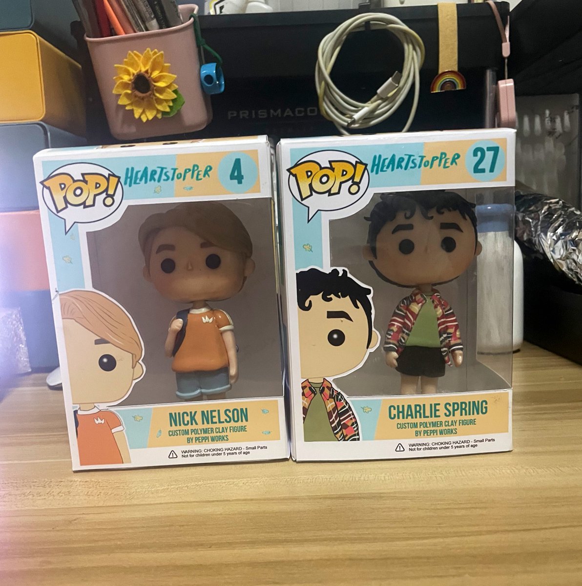 "I like Charlie Spring! In a romantic way not just a friend way!!! -Nick Nelson

I customized your own version of funko pop.

#heartstopper #nicknelson #lgbt 
#funkopop #kitconnor 
#polymerclay #handmade