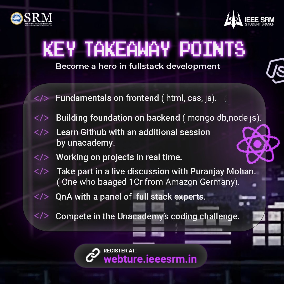 ieeesrmist's tweet photo. IEEE brings you one such opportunity to discover the possibilities, and horizons to discover in full stack development. 
Full stack development is the next gen futuristic approach in development and innovations. https://t.co/CL8osjIokB
