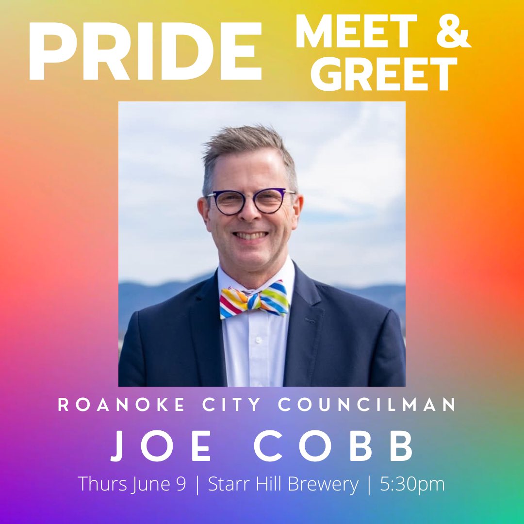 CanaryLauren's tweet photo. Roanoke! Join the Med Student Pride Alliance at @vtcsom this Thursday as we host our first out city council member Joe Cobb for a Meet &amp; Greet at Starr Hill Brewery! 🙌🌈🍺 https://t.co/o8dHEBm4tK