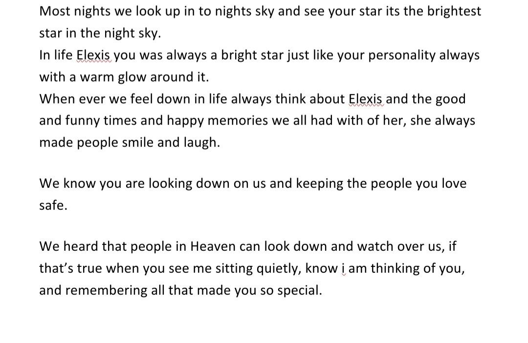 After 9 Months we finally buried our beautiful daughter Elexis today.
It has been a very long and emotional time for us all as a family and waiting on a report by the pathologist.
Elexis passed away from a rare heart condition from birth.
We miss you ❤💫