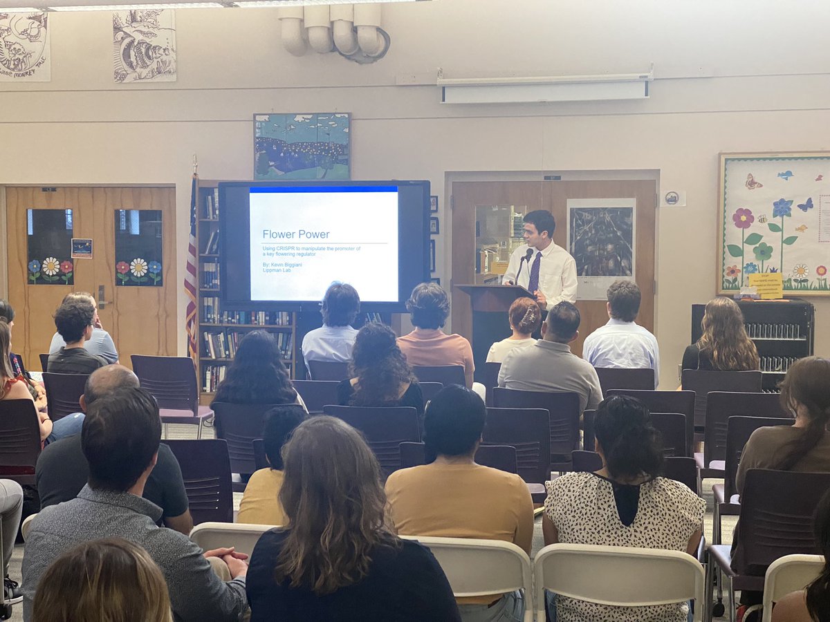 Some truly amazing students presenting at the Oyster Bay High School Research Symposium! #OBENempowers
