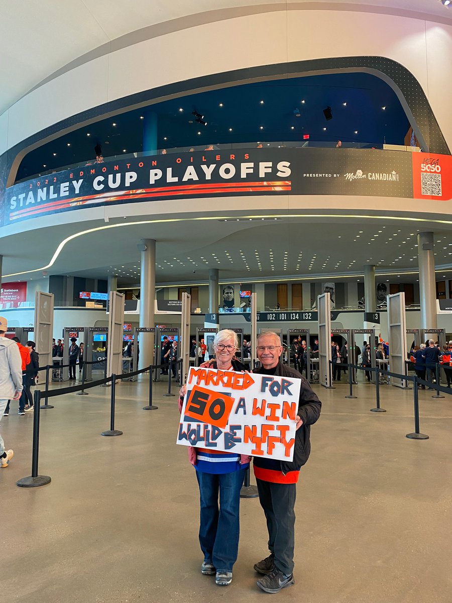 #LetsGoOilers my parents made it to 50, a win would be Nifty! #50thanniversary #goldenanniversary Giffed them tickets as a gift, and would really love if @EdmontonOilers can pull out a W for them! #WeBelieve