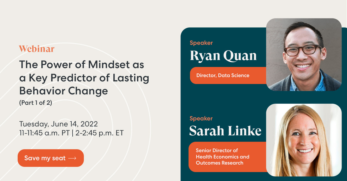 omadahealth's tweet photo. Claim your seat for the first in a two-part webinar series backed by Omada Insights Lab data to learn about “The Power of Mindset as a Key Predictor of Lasting Behavior Change (Part 1 of 2).” Led by Omada’s Ryan Quan and Sarah Linke. Register here: https://t.co/HsB5d21gEW https://t.co/DOEykR2JHo