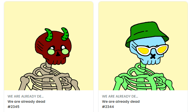 So I grabbed my 2 free <a href="/WAAAD_NFT/">WE ARE ALL ALREADY DEAD | Minting Now</a> mint LFG. go grab your 2 free mint.