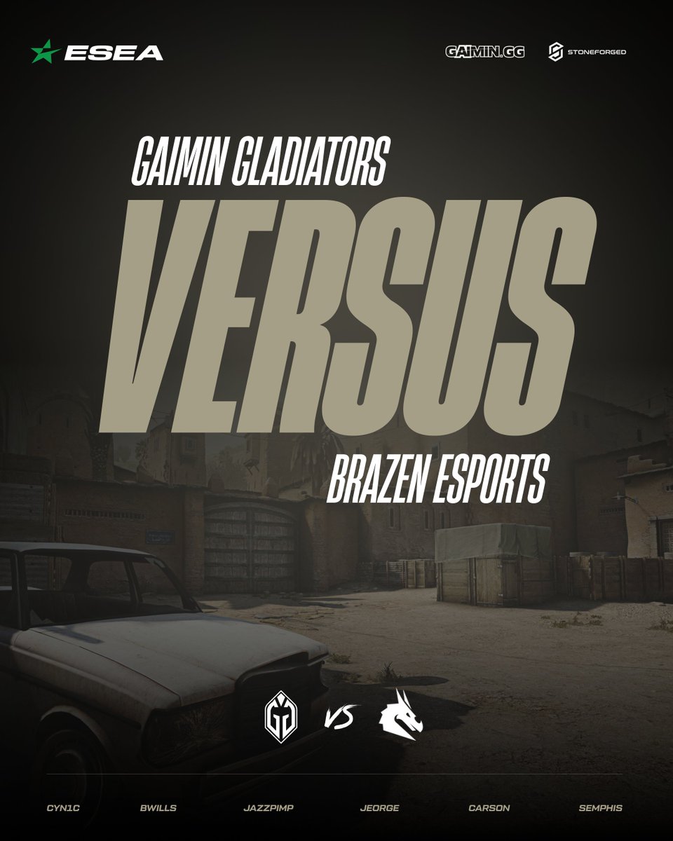 GaiminGladiator's tweet photo. We face off against @Brazen in the ESEA Season 41 Challenger League!

Game starts in the next 10-15mins!

We'll update with a link to the stream when available.

#GGCSGO #ESEA #WeFight #AgainstAllOdds https://t.co/K66vgB2DWx