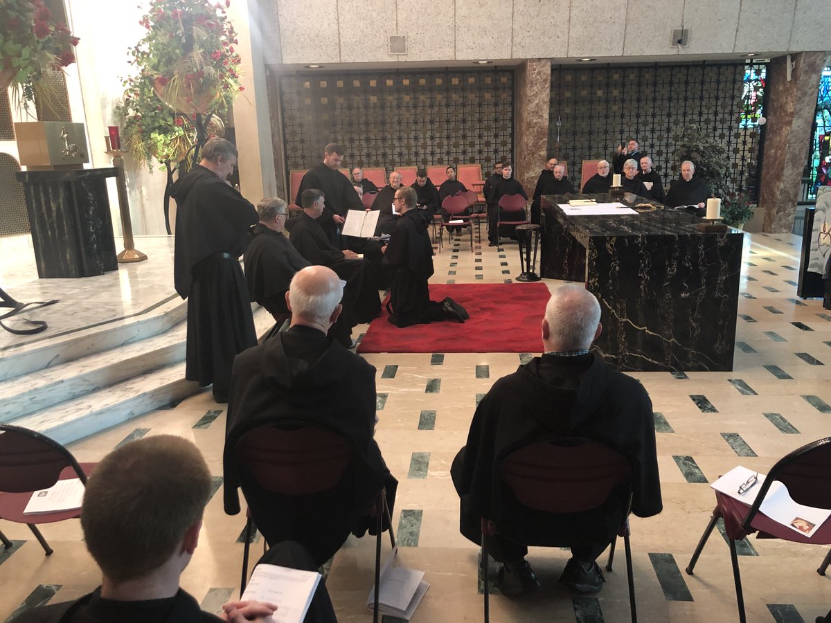 Today Br. David Relstab, OSA renewed his temporary vows for another year, professing to the Vicar General of the Order, Fr. Joe Farrell, OSA

#vows #augustine #augustinian #catholic #catholicism #vocation