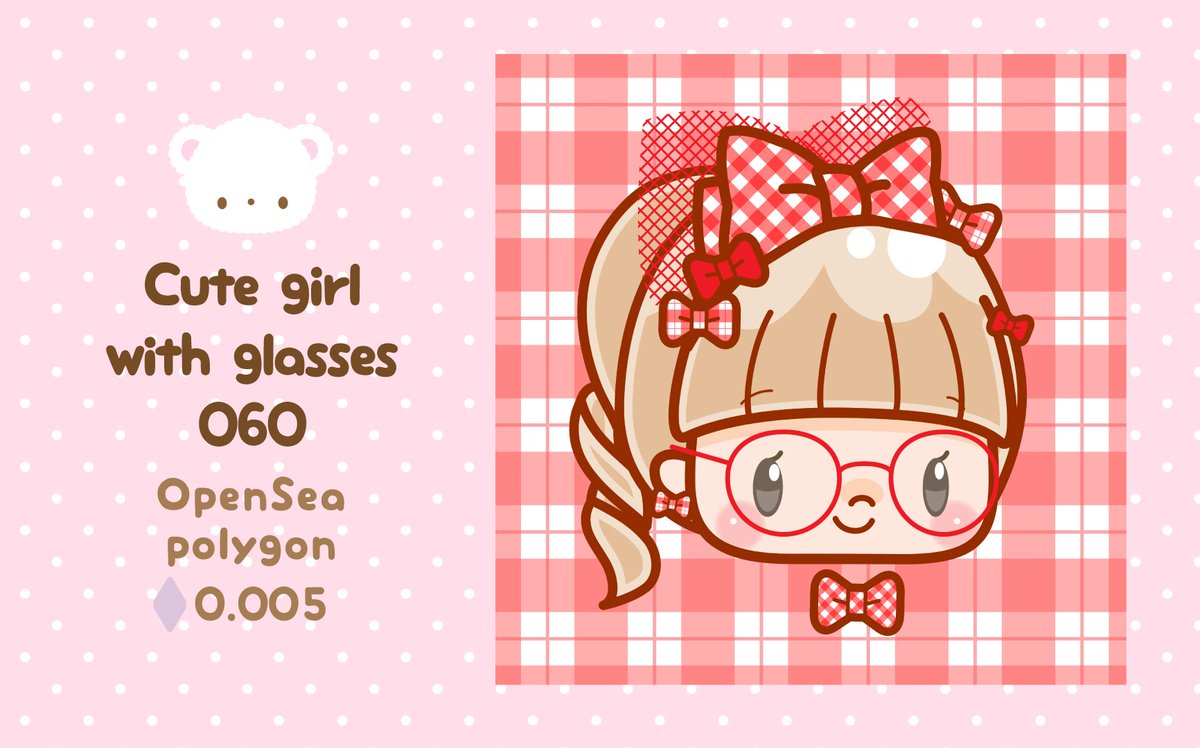 CopochanNFT's tweet photo. 🌈Check out New items🌈

Cute girl with glasses🌷
⛵️opensea/polygon
https://t.co/jhuTCeE67i
She likes plaid ribbons🎀🍓 💕 

#060
https://t.co/edhQRwOGEL

#NFT #NFTJapan #NFTart #NFT藝術 #NFT艺术 #kawaiiNFT #NFTcommunity https://t.co/4dfUUqjLKy