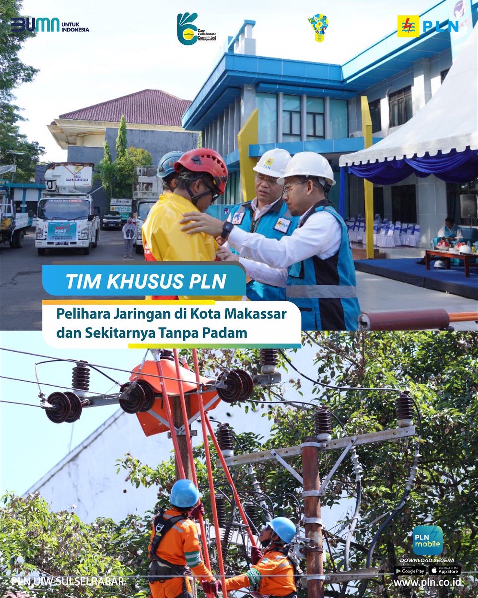 pln_sulselrabar's tweet photo. Tim Khusus PLN Pelihara Jaringan di Kota Makassar dan Sekitarnya Tanpa Padam*

_Sepanjang tahun 2021 sampai dengan Mei 2022, tim khusus PLN UIW Sulselrabar telah menyelamatkan Rp. 3,8 Miliar_

#plnsulselrabar #plnid #listrikuntuksemua #listrikuntukrakyat #powerbeyondgeneration https://t.co/bpLYwE4ksT