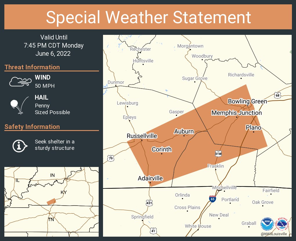 NWS Louisville on Twitter "A special weather statement has been issued