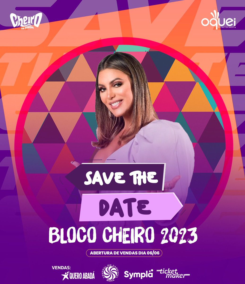 CheiroDeAmor's tweet photo. É HOJE! 
Abertura de vendas do nosso #BlocoCheiro para o Carnaval 2023 🙏🏽💥.

#Cheiro 
#CheirodeAmor 
#BlocoCheiro 
#BlocoCheiro2023 
#VinaCalmon 
#Carnavaldabahia 
#Carnaval2023 https://t.co/8mMvs1yc8b