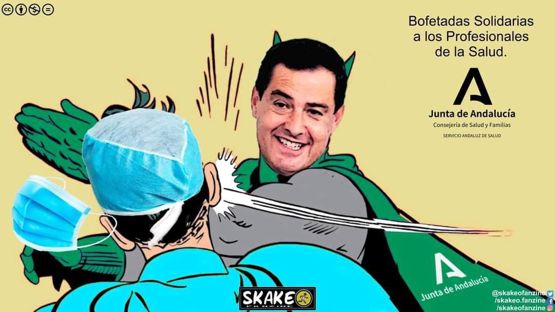 LiamLorite's tweet photo. Así trata #JuanmaMoreno al personal sanitario. Hoy #NoHayDebate, es el peor Presidente que ha tenido Andalucía, es responsable de miles de muertes que pudieron evitarse con una mejor gestión. 

#JuanmaPierde #SiVotamosGanamos #VotaPSOE #DebateRTVE https://t.co/tTPsWBscyJ